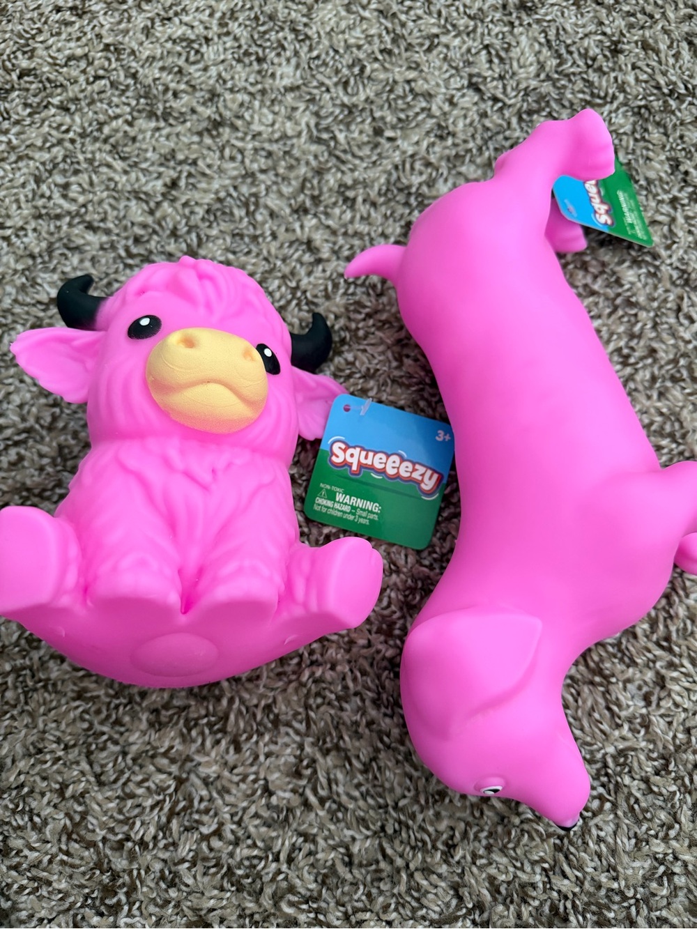 Squeezy pink Dachshund & highland cow squishy